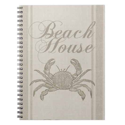 Beach House Crab Seashore Coastal  Notitieboek (Voorkant)