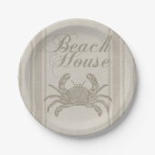 Beach House Crab Seashore Coastal  Papieren Bordje (Voorkant)