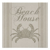 Beach House Crab Seashore Coastal  Perfect Poster (Voorkant)