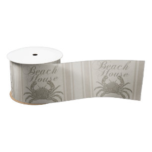 Beach House Crab Seashore Coastal  Satijnen Lint