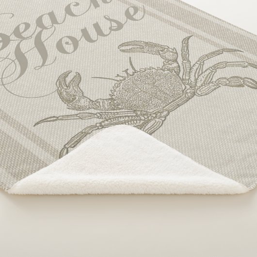 Beach House Crab Seashore Coastal  Sherpa Deken (3/4)