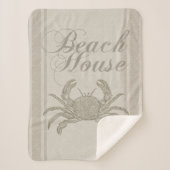 Beach House Crab Seashore Coastal Sherpa Deken (Voorkant)