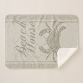 Beach House Crab Seashore Coastal  Sherpa Deken (Voorkant (horizontaal))