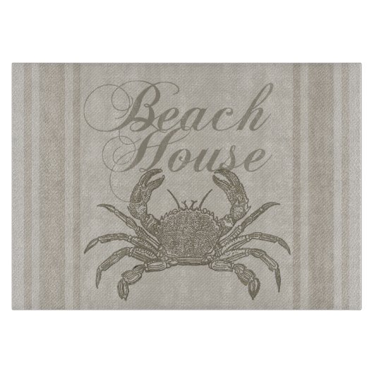 Beach House Crab Seashore Coastal  Snijplank (Voorkant)