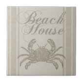 Beach House Crab Seashore Coastal  Tegeltje (Voorkant)