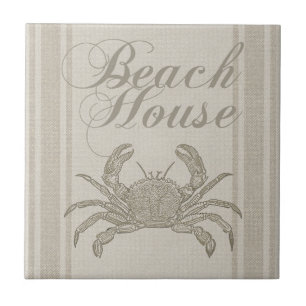 Beach House Crab Seashore Coastal Tegeltje