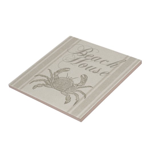 Beach House Crab Seashore Coastal  Tegeltje (Zijkant)