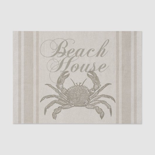 Beach House Crab Seashore Coastal  Tissuepapier (Voorkant)