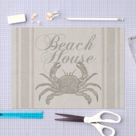 Beach House Crab Seashore Coastal  Tissuepapier (Craft)