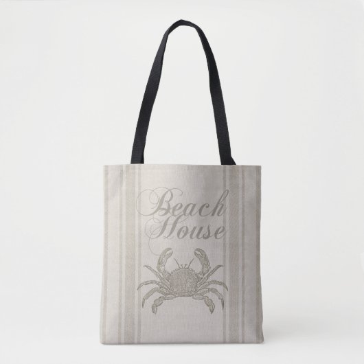 Beach House Crab Seashore Coastal Tote Bag (Voorkant)