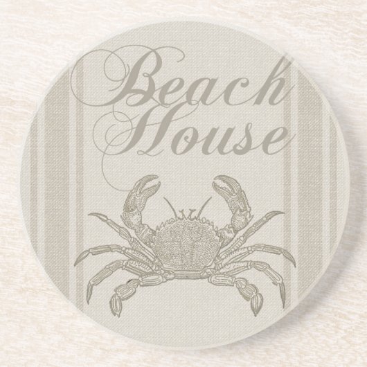 Beach House Crab Seashore Coastal  Zandsteen Onderzetter (Voorkant)