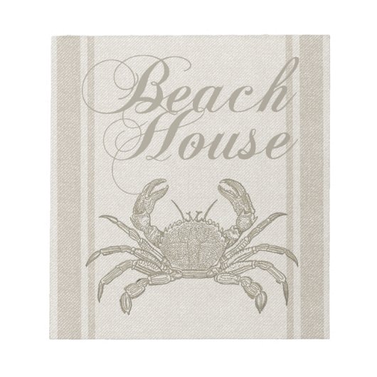Beach House Crab Seashore Notitieblok (Voorkant)