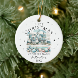 Beach House Custom Christmas Keramisch Ornament