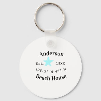 Beach house Date year custom coordinates add est. Sleutelhanger