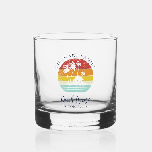 Beach House Familie Vakantie Swag Keepsake Custom Whisky Glas (Voorkant)