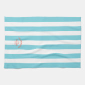 Beach House Familienaam Blue Cabana Stripe Theedoek (Horizontaal)