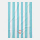 Beach House Familienaam Blue Cabana Stripe Theedoek (Verticaal)