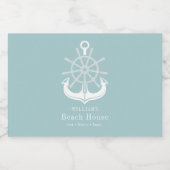 Beach House Family Name Anchor Sparkling Wijnetiket (Enkel label)