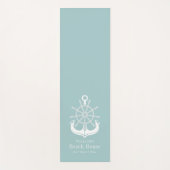 Beach House Family Name Blauwgroen Anchor Yogamat (Voorkant)