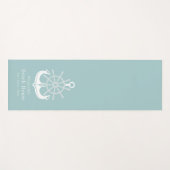 Beach House Family Name Blauwgroen Anchor Yogamat (Voorkant (horizontaal))