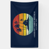 Beach House Family Reunion Nautical Palm Trees Spandoek (Verticaal)
