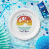 Beach House Family Reunion Seaside Palm Trees Papieren Bordje (Feest)