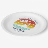 Beach House Family Reunion Seaside Palm Trees Papieren Bordje (Gekanteld)