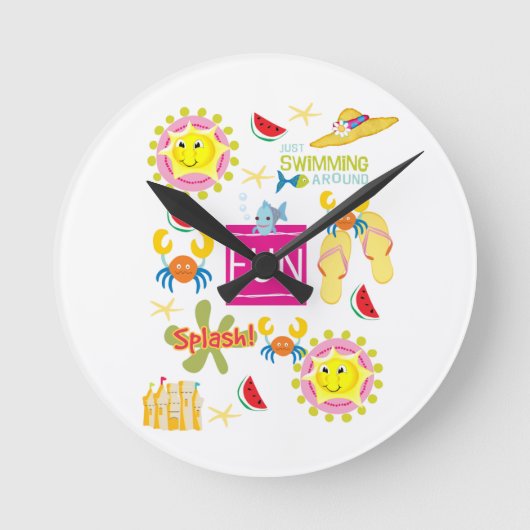 Beach House Fun Clock Ronde Klok (Voorkant)