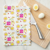 Beach House Fun Sun Kitchen Hand Towel Theedoek (Quarter Fold)