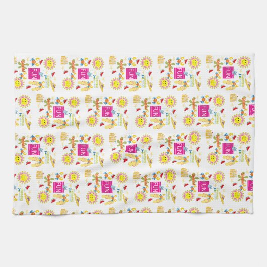 Beach House Fun Sun Kitchen Hand Towel Theedoek (Horizontaal)