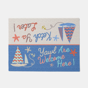 Beach House   Funny Sailboat Pun   Nautische Humor Deurmat