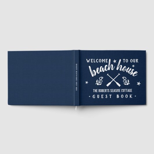Beach House Gepersonaliseerde vakantiewoning Navy  Gastenboek (Volledig)
