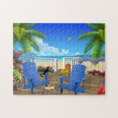 Beach House Getaway | Tropisch paradijs Legpuzzel (Horizontaal)