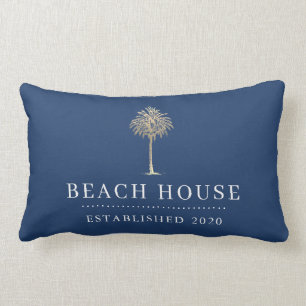 Beach House Gold Palm Tree Kussen