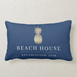 Beach House Gold Pineappel Lumbar Pillow Kussen