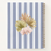 Beach House Guest Book Blue Strip Coastal Boho Notitieboek (Achterkant)