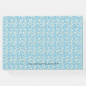 Beach House Guest Book Modern Blue Wave Pattern Gastenboek (Achterkant)