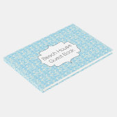 Beach House Guest Book Modern Blue Wave Pattern Gastenboek (Hoek)