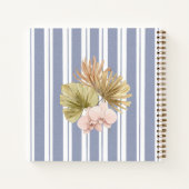 Beach House Guestbook Blue Stripes Coastal Boho Notitieboek (Achterkant)
