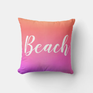 Beach House Hot Pink Oranje Ombre Buitenkussen