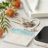 Beach House Keys Familienaam Waterverf Souvenir Sleutelhanger (Voorkant Rechts)