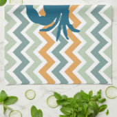 Beach House Kitchen Home Decor Crab Chevron Theedoek (Gevouwen)