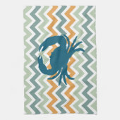 Beach House Kitchen Home Decor Crab Chevron Theedoek (Verticaal)
