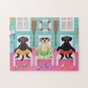 Beach House Labrador Boys Painting Legpuzzel