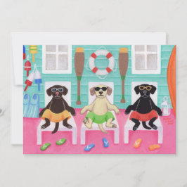 Beach House Labrador Boys Pool Party nodigt uit Kaart