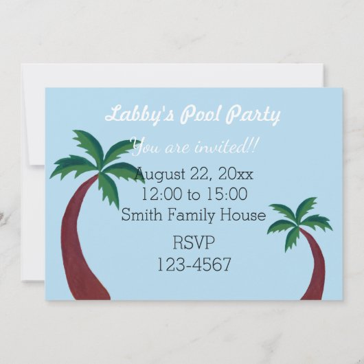 Beach House Labrador Boys Pool Party nodigt uit Kaart (Achterkant)