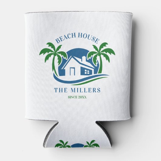Beach House Logo Aangepaste tekst Blikjeskoeler (Voorkant)