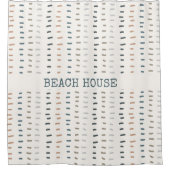 Beach House Modern Muted kleuren Biologisch Ivoor Douchegordijn (Voorkant)