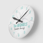 Beach House Modern Sand Dollar Turquoise Ocean Ronde Klok (Hoek)