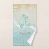Beach House Nautical Anchor and Rope Aqua ID623 Bad Handdoek (Handdoek)